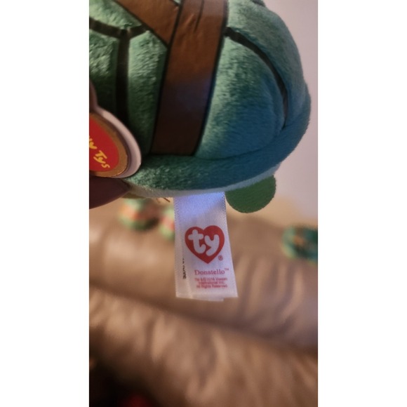 TMNT Set of 4 Teeny Ty Beanie Babies 2016 Plush Ninja Turtles W/ Tags Like New - Picture 7 of 9
